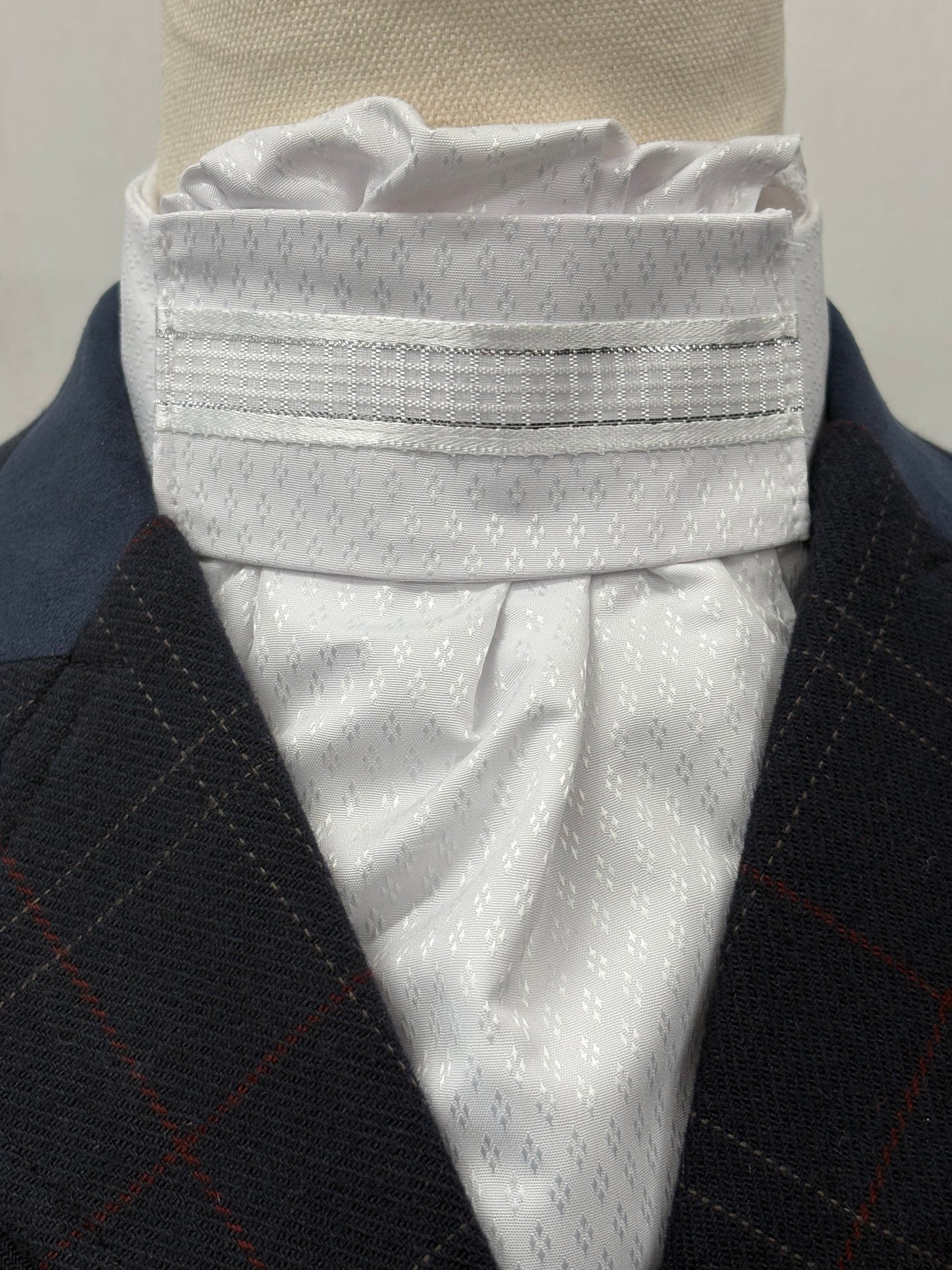 White Pre-tied Dressage Stock DPTS30