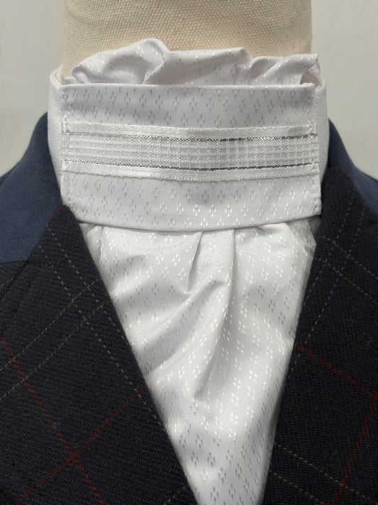 White Pre-tied Dressage Stock DPTS30