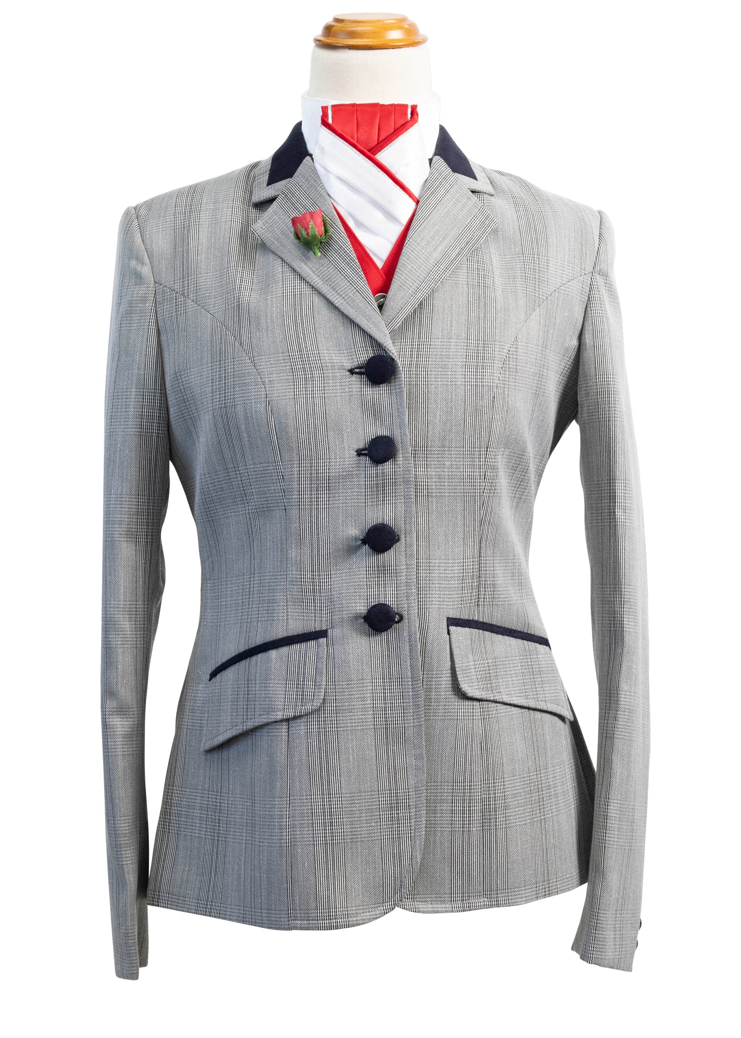 14 - 2025 Ladies silver grey and black fine wool blend tweed jacket
