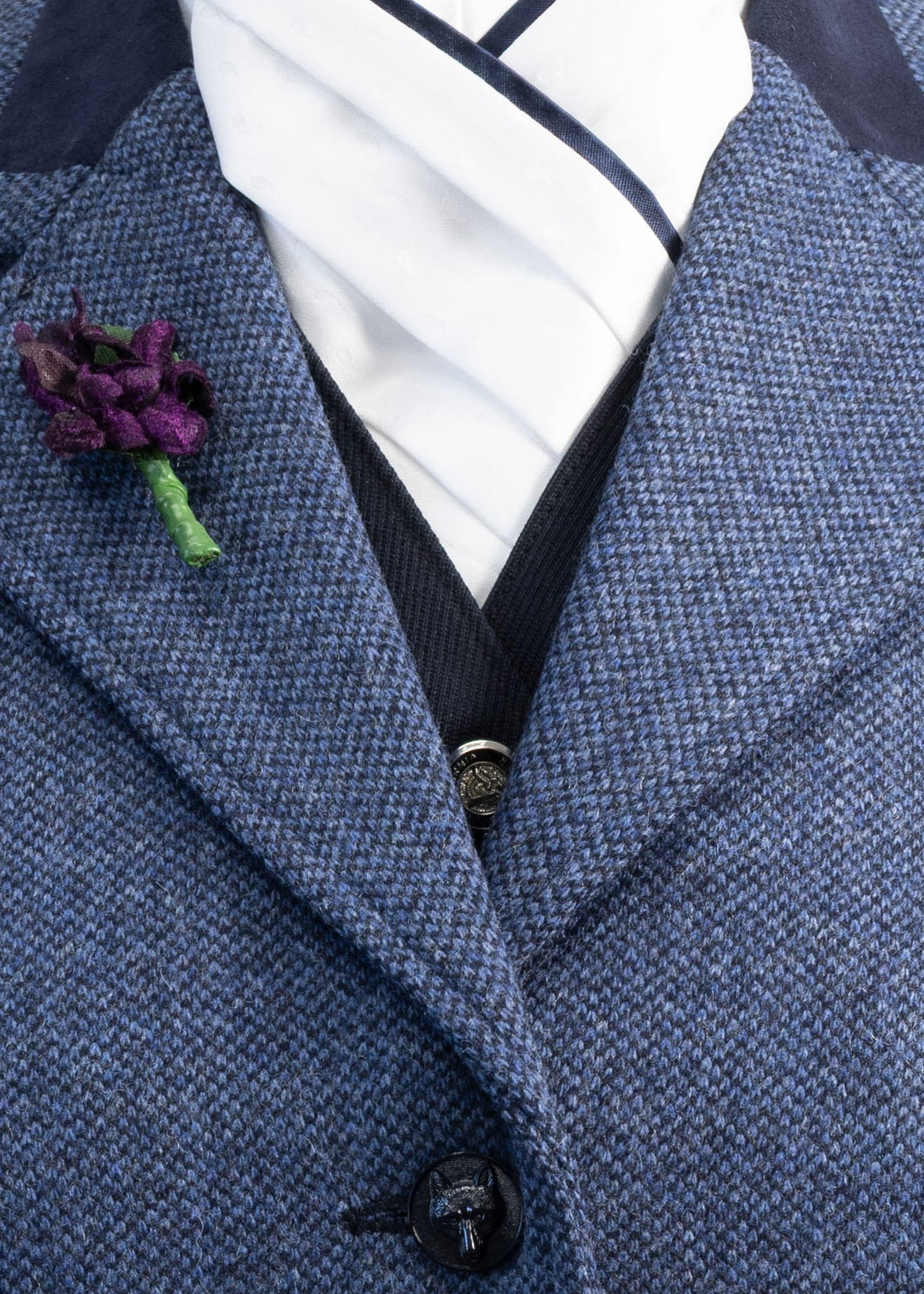 01 - 2025 Ladies navy blue birdseye tweed jacket