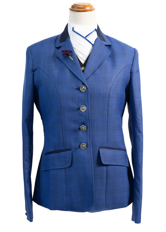 22 - 2025 Ladies Royal blue tweed with a dark navy overcheck jacket