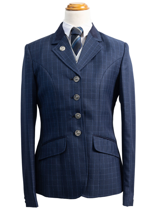 19 - 2025 Ladies navy tweed with a silver & mid blue overcheck jacket