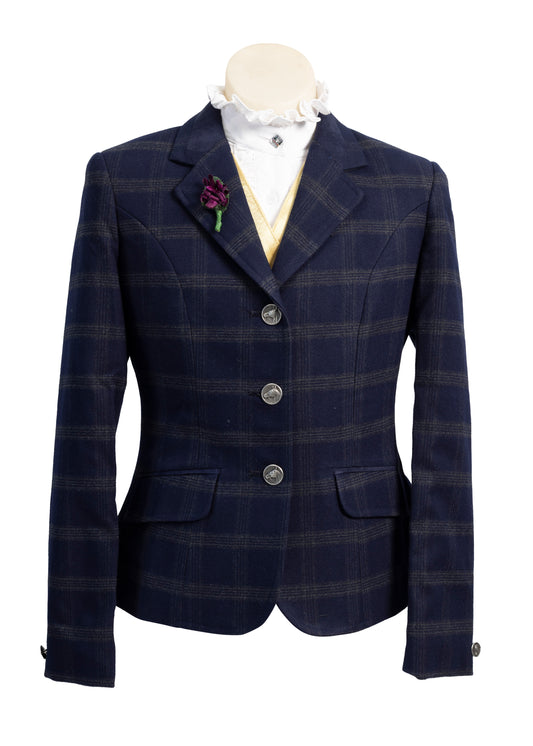 6 - 2025 Children's Dark Navy Tweed with Slate Grey Overcheck Jacket