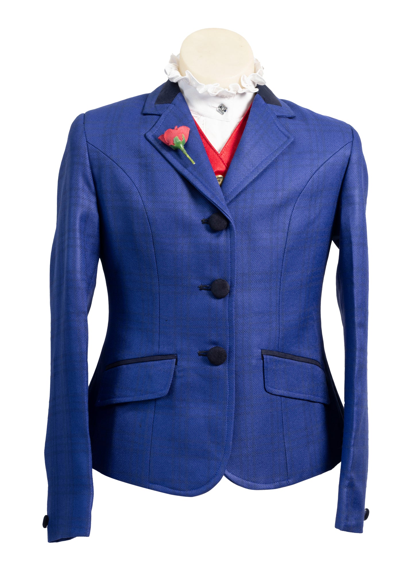 14 - 2025 Children's Vibrant Royal Blue Tweed with Blue Overcheck Jacket