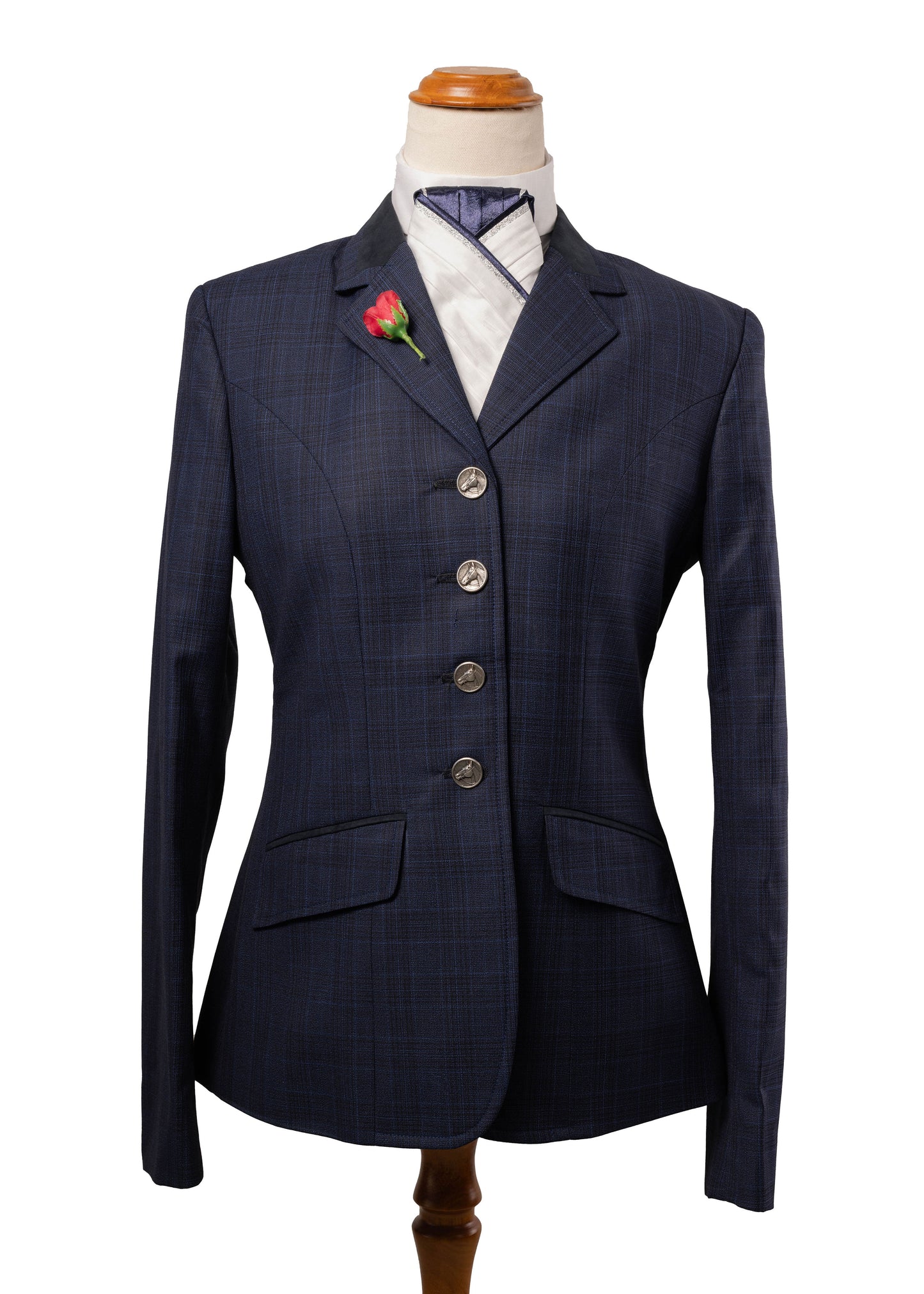 14 - 2026 Ladies Navy wool blend tweed with darker navy & royal tonings jacket