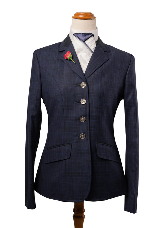 14 - 2026 Ladies Navy wool blend tweed with darker navy & royal tonings jacket