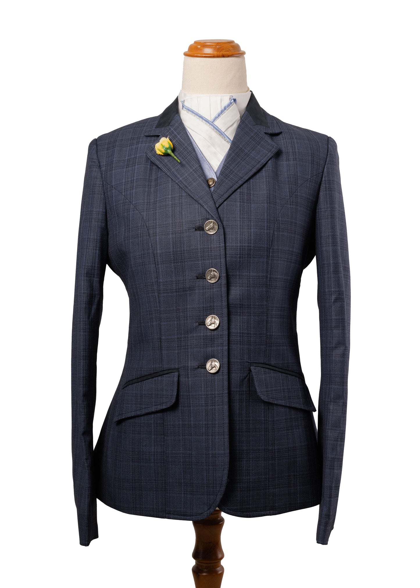15s - 2026 - Shorter Length - Ladies Mid Blue wool blend tweed with lighter blue tones jacket