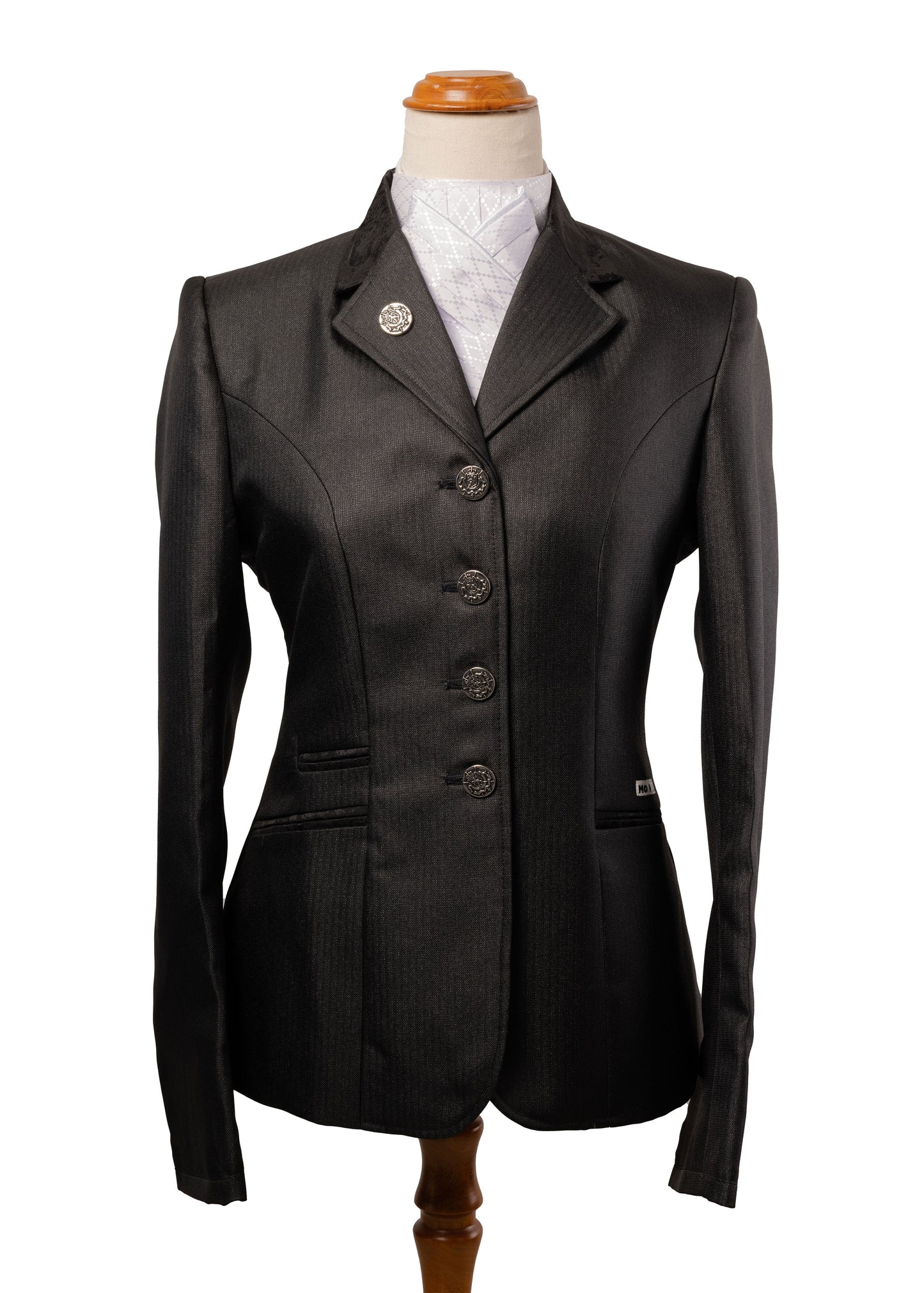 18 - 2026 Ladies Gleaming Black herringbone wool blend jacket