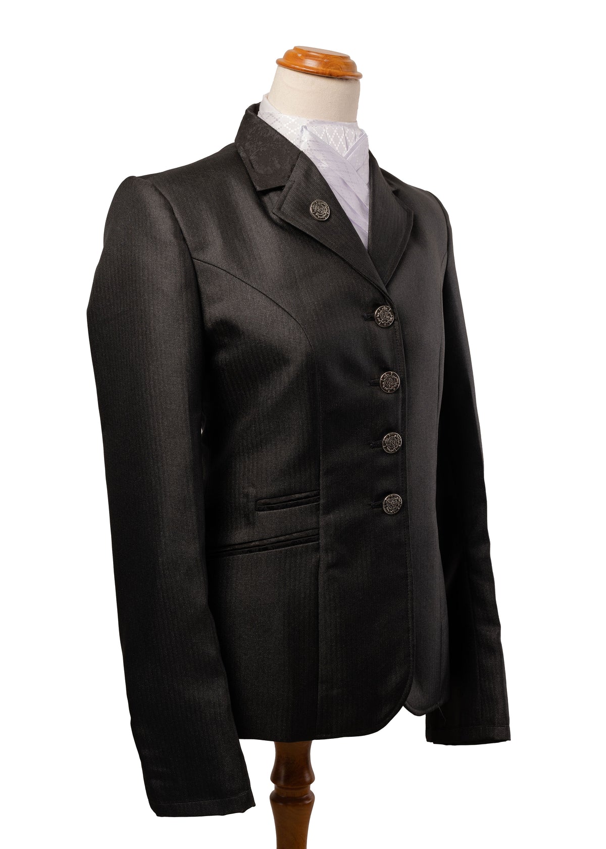 18 - 2026 Ladies Gleaming Black herringbone wool blend jacket