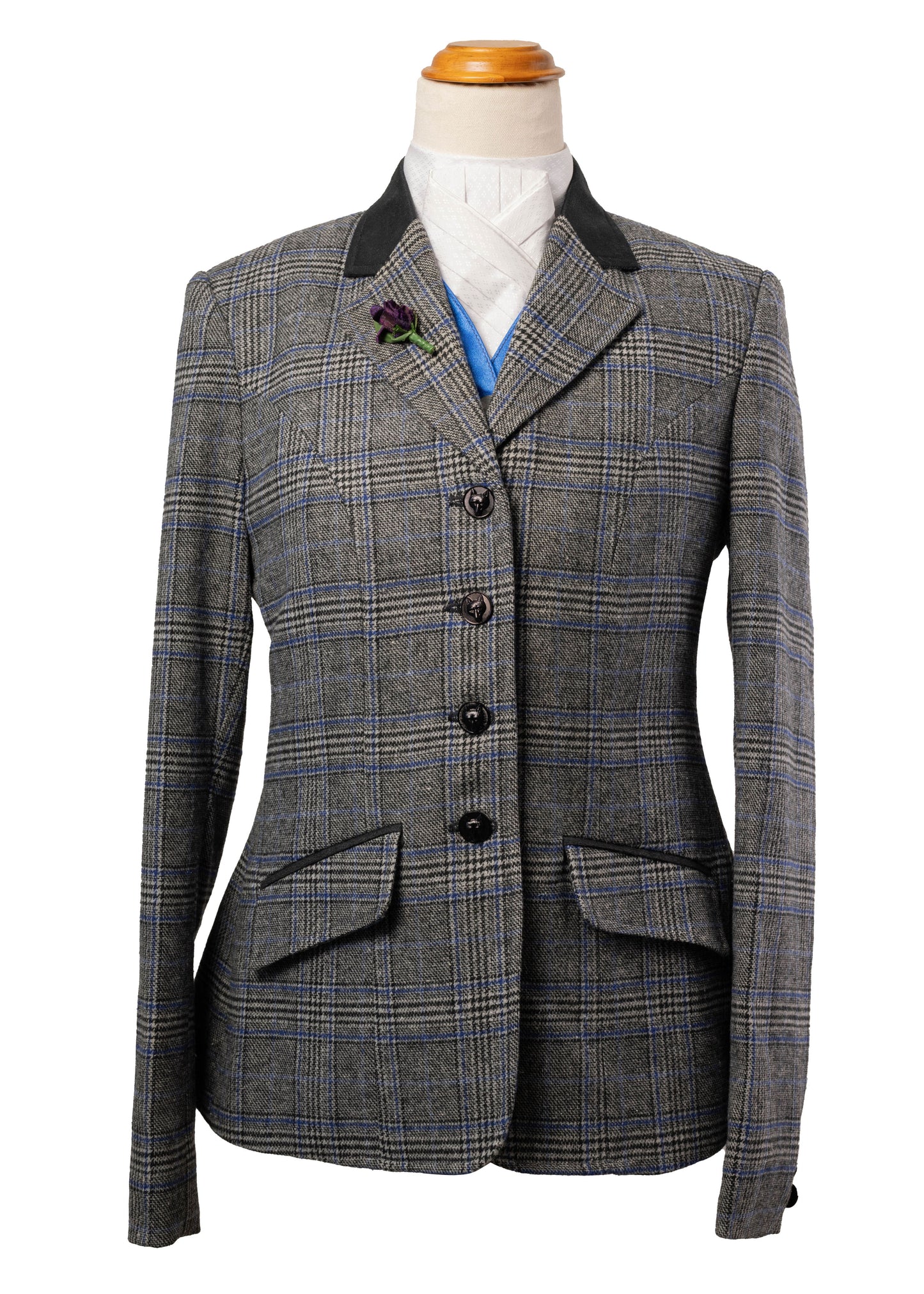 2 - 2026 Ladies Grey / Black pure wool midweight tweed with overcheck Jacket