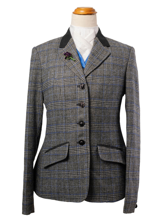 2 - 2026 Ladies Grey / Black pure wool midweight tweed with overcheck Jacket