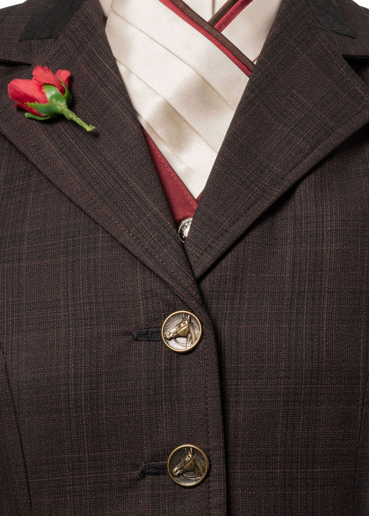 7 - 2026 Ladies Dark Chocolate Brown & Black wool blend tweed jacket