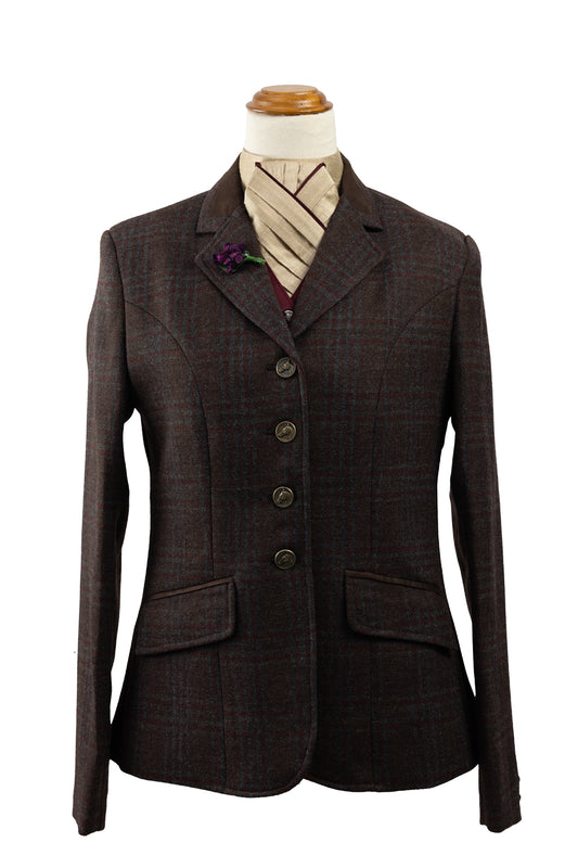 03 - 2024 Ladies Chocolate brown pure wool midweight tweed jacket