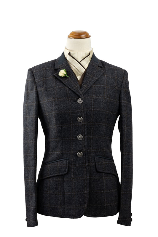 04 - 2024 Ladies Slate grey pure wool midweight tweed riding jacket