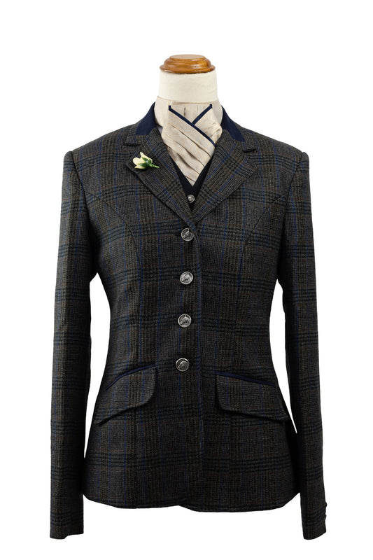 07 - 2024 Ladies Grey and Navy pure wool midweight tweed riding jacket