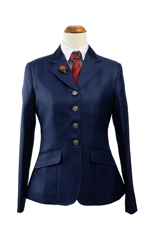 22 - 2024 Ladies Navy wool blend tweed (Dark navy overcheck) Jacket