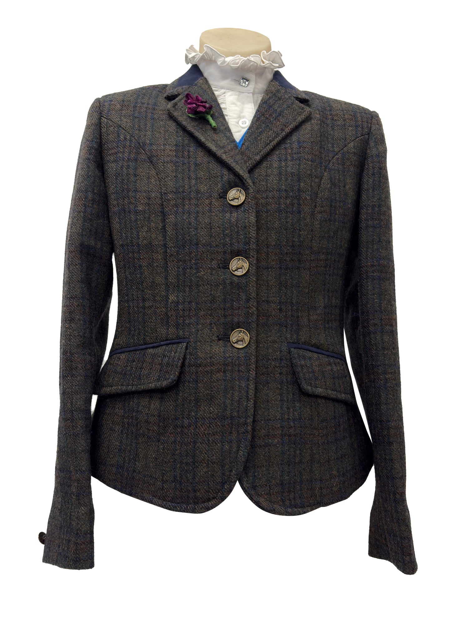 20 - 2025 Children's Green/Blue/Brown Tweed with Navy Detailing Jacket