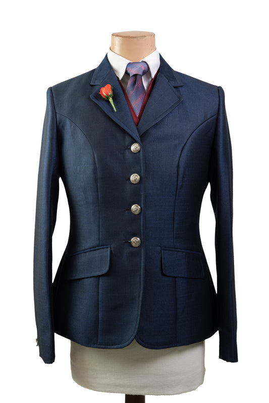 4 - 2022 Ladies Navy wool blend subtle with a multi dot self pattern Jacket