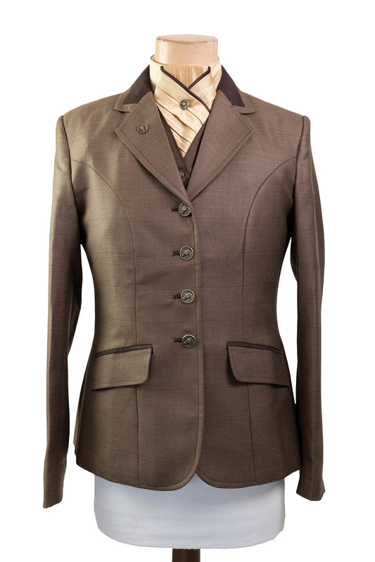 17 - 2022 Ladies Coffee brown fine wool tweed Jacket